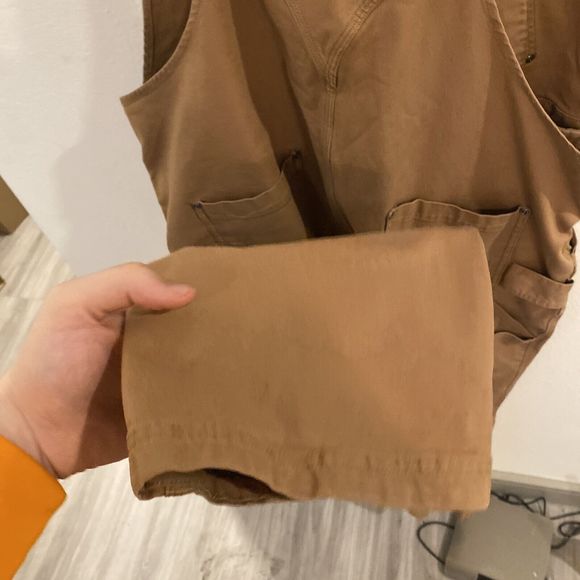 Duluth Trading Fire Hose Bib Overalls Canvas 38x28 Brown Waist 38" - Picture 6 of 12